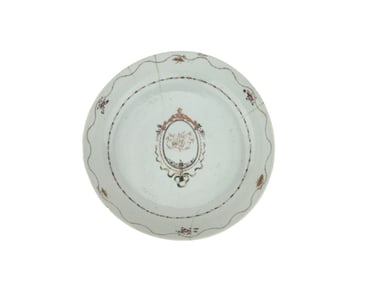 Chinese Export Armorial Saucer with Monogram