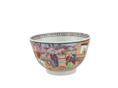 1800S NEW HALL PORCELAIN CUP WITH CHINESE PATTERN