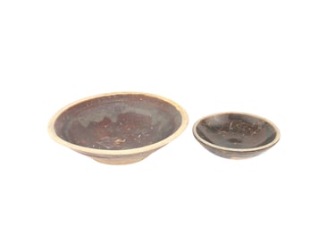 Two Chinese Brown Glazed Low Bowls