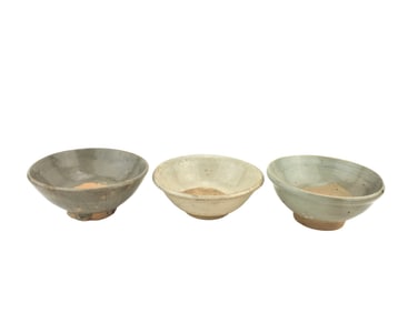 Three Chinese Celadon Glazed Bowls