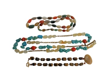 Three Mixed Gemstone Necklaces
