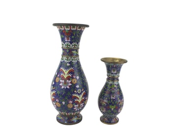 TWO CHINESE CLOISONNE VASES