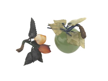 Two Chinese Hardstone Fruit Carvings