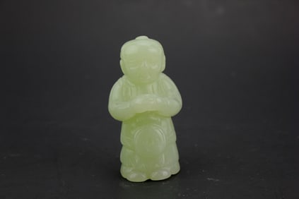 Chinese Carved Jade Kid Figurine