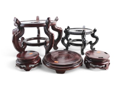 A Group of Assorted Chinese Carved Wood Stands