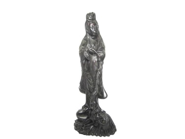 Large Chinese Carved Wood Filigree Guanyin
