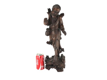 Large Chinese Fisherman Rosewood Carving