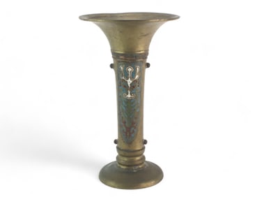 Asian Champleve Enamel Bronze Urn
