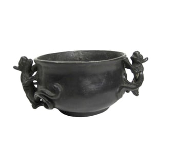 A Chinese Bronze Censer with Dragon Handles