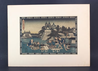 Antique Japanese Woodblock by Hiroshige I