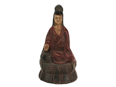 Chinese Wooden Carved Sitting Buddha Statue
