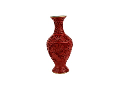 Chinese Carved Cinnabar Lacquer Vase