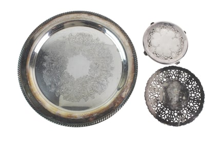 Three Silverplated Serving Items