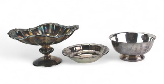 Group of Three Silverplated Serving Bowls