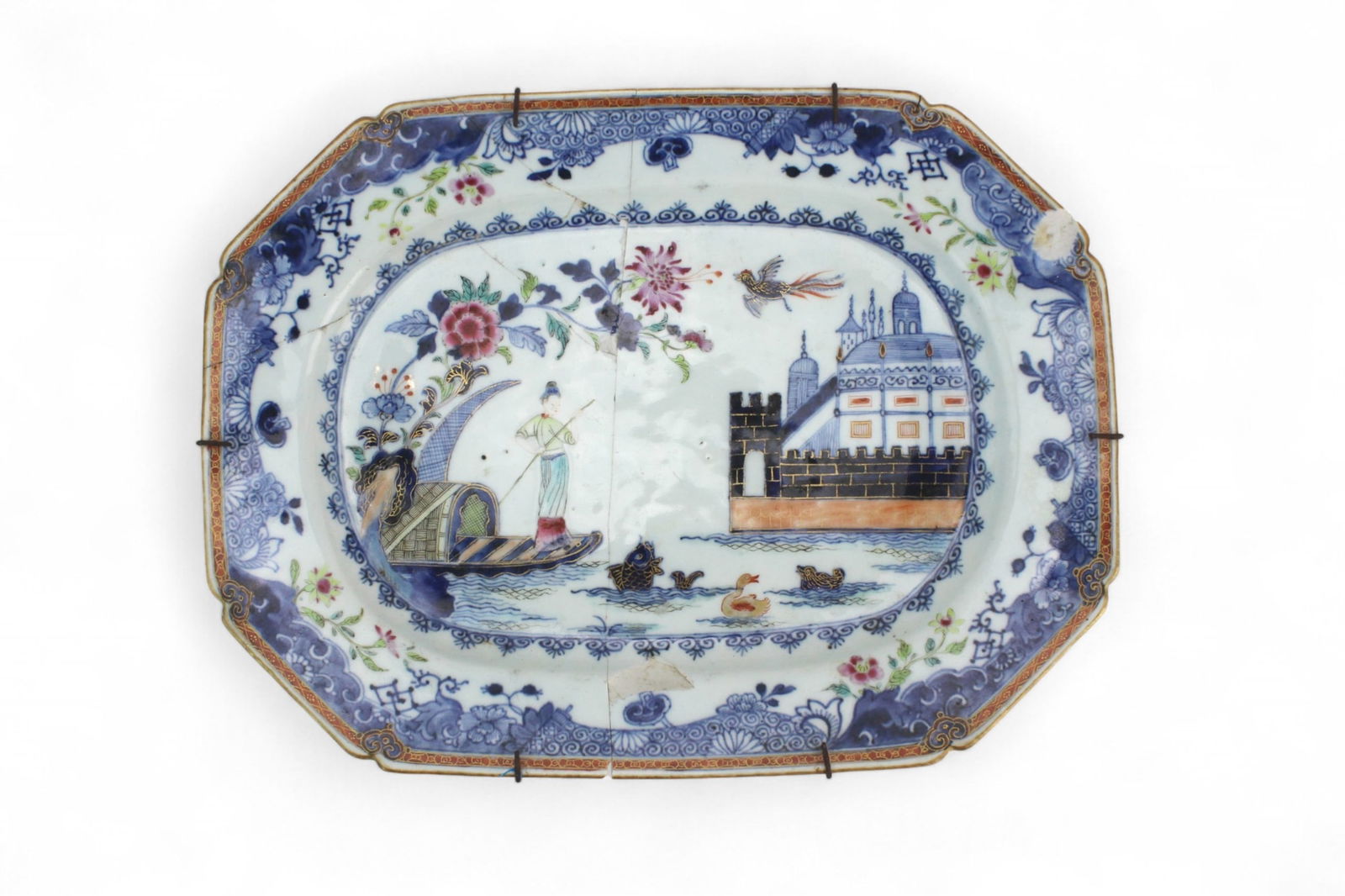 Chinese Export Famille Rose Octagonal Plate (1 of 9)
