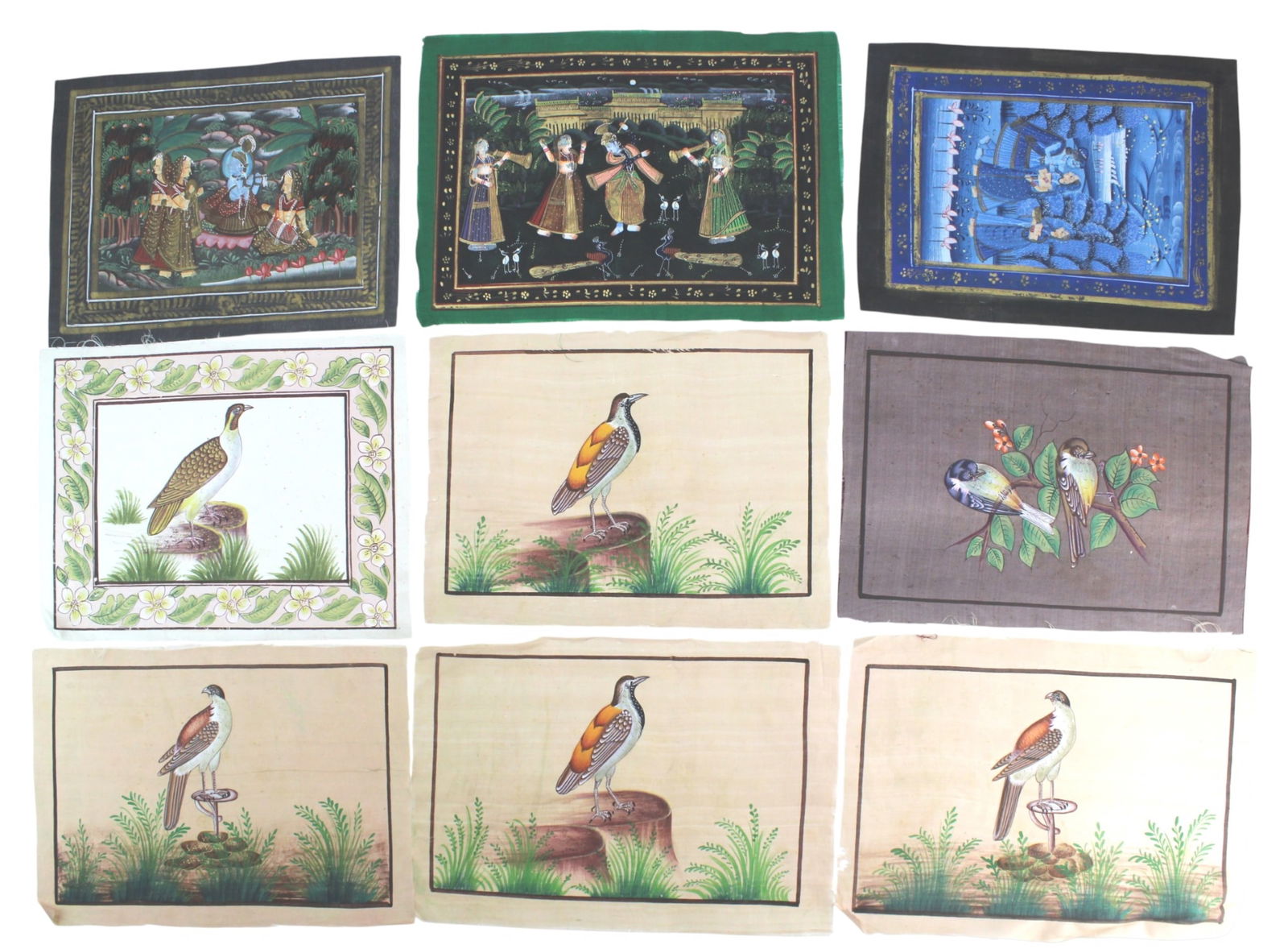 Nine Various Hand-Painted Silk Works (1 of 7)