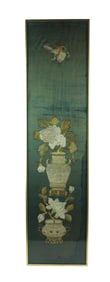 Framed Chinese Embroidery with Flowers & Bird