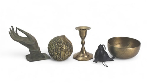 Group of Five Decorative Metal Objects