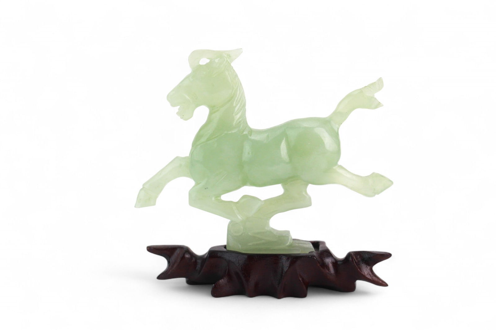 Carved Nephrite Jade Horse with Stand (1 of 5)