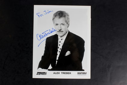 Signed Alex Trebek Jeopardy 8x10 Photo