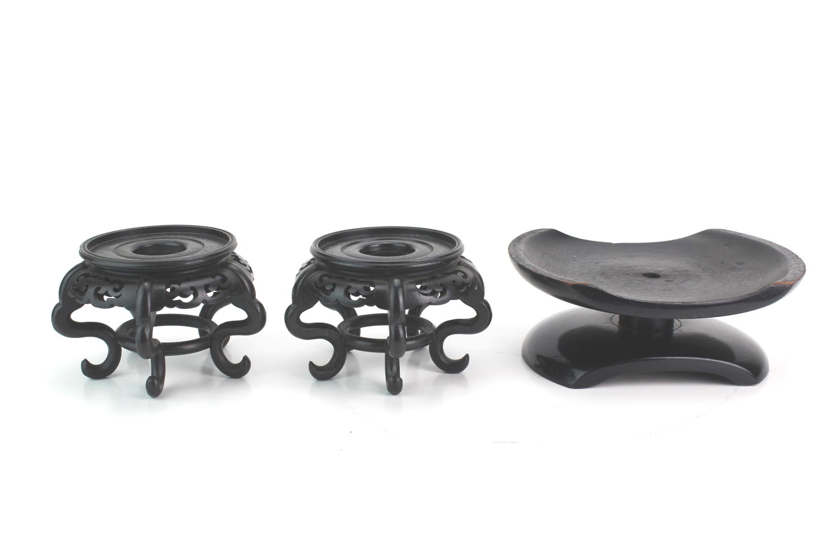 Group of Three Carved Wood Display Stands (1 of 7)