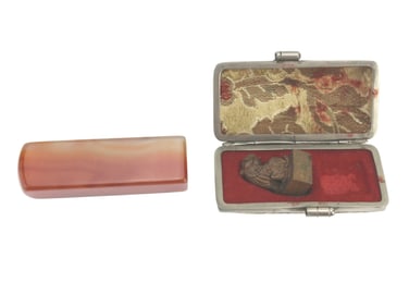 Chinese Agate and Bronze Seal Lot