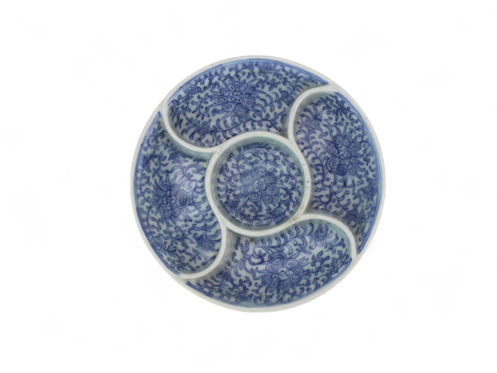 A Chinese Blue & White Sectioned  Dish (1 of 5)