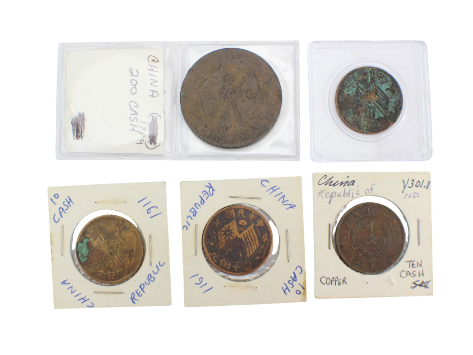 A Group of Five Various Chinese Bronze Coins (1 of 18)