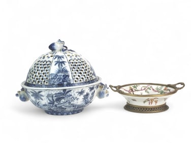 Two Decorative Porcelain Bowls with Markings
