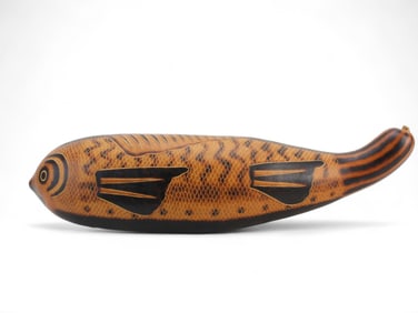 Hand Painted Gourd Fish Sculpture