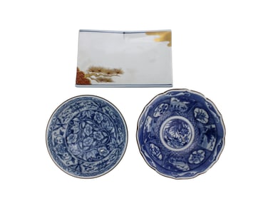 Three Japanese Porcelain Dishes & Bowls