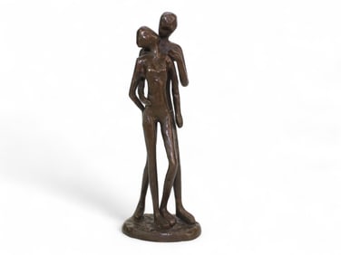 Modern Bronze Sculpture of Embracing Figures