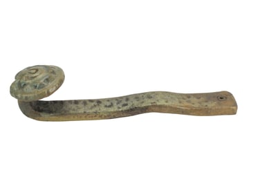 Chinese Pottery Ruyi Scepter with Lotus Head