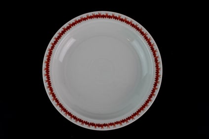 Chinese Porcelain Plate with Red Bats