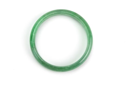 Polished Green Jadeite Bangle Bracelet