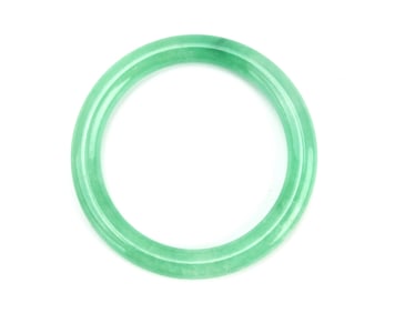 Polished Green Jadeite Bangle