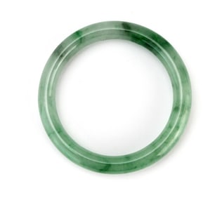Green Jadeite Bangle with Natural Veins