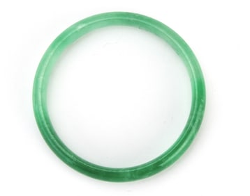 Polished Green Jadeite Bangle