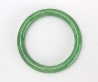 Polished Green Jadeite Bangle