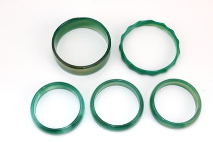 Lot of Five Green Hardstone Bangles