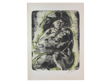 "Mutter Und Kind" Signed Lithograph by Hans Erni