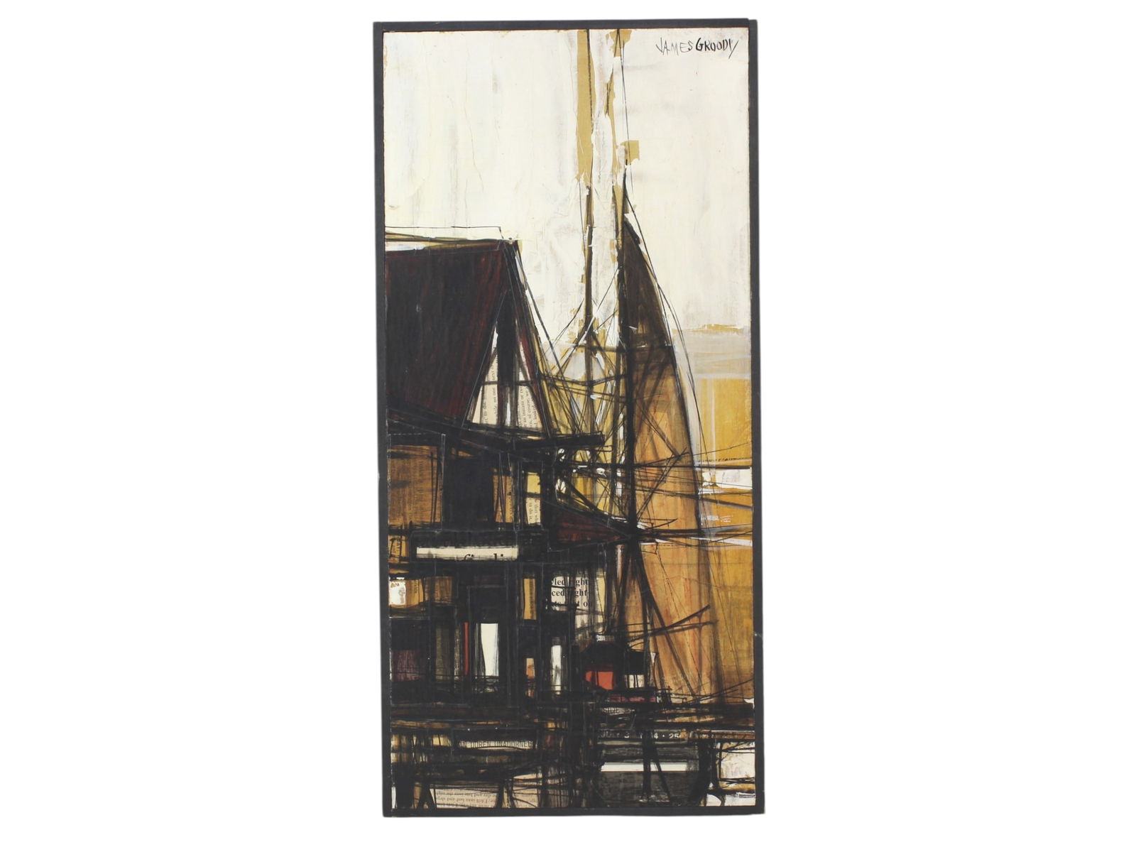 Midcentury Abstract Harbor by James Groody (1 of 6)