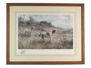1925 Hunting Dogs Lithograph by Percival Rousseau