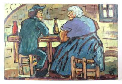 Interior Scene Oil on Board Signed D Anty
