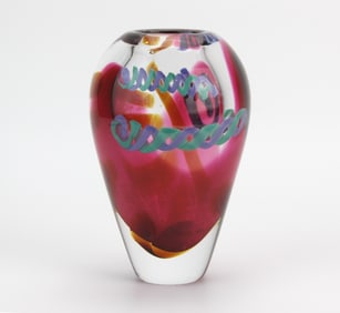 Colorful Studio Art Glass Vase by Bodi Romsey