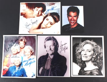 Lot of Five Signed Celebrity Photo Reprints