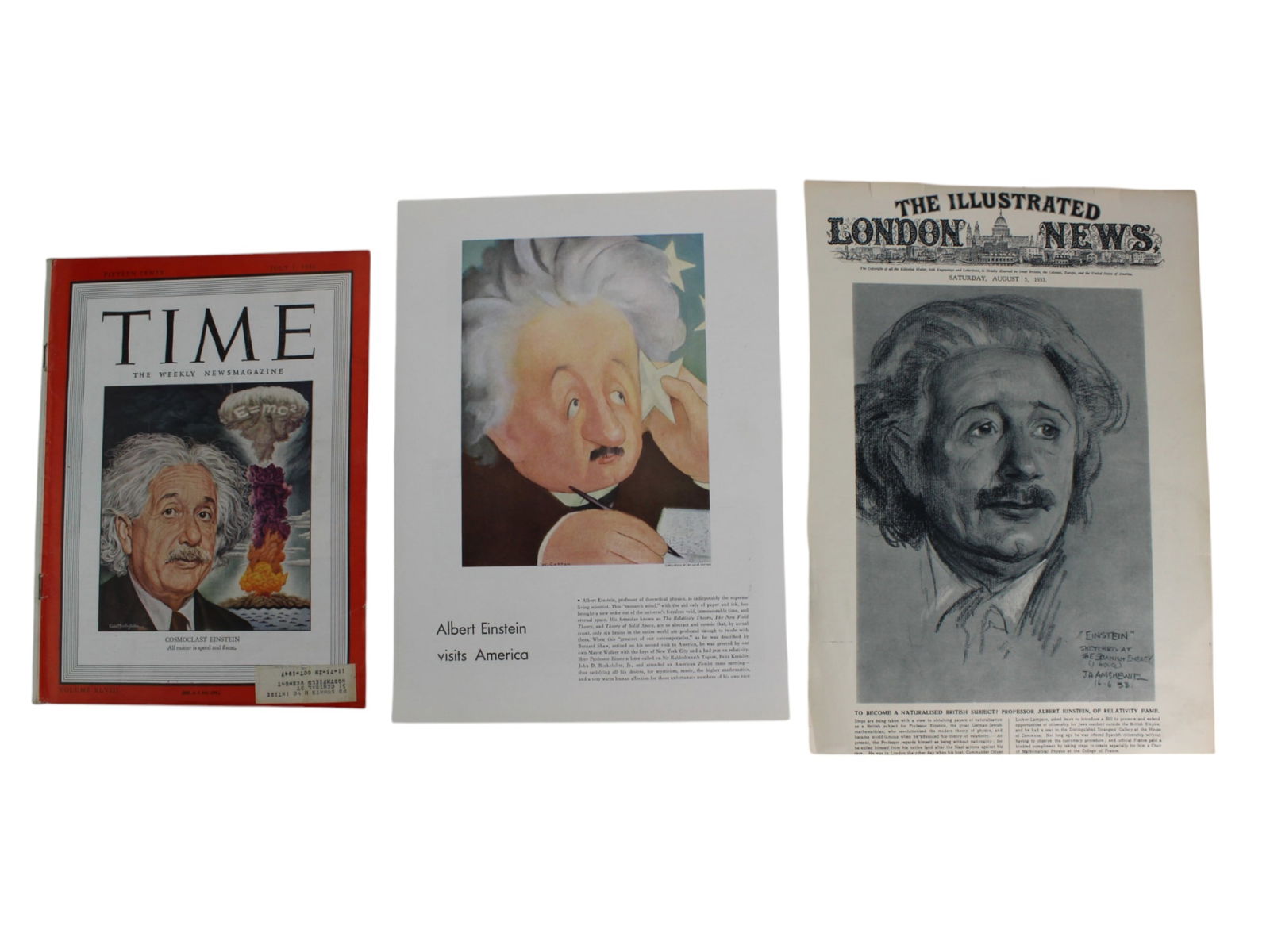 Three printed sheets featuring Albert Einstein (1 of 18)