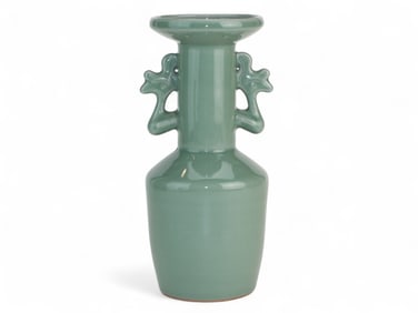 Chinese Celadon Vase with Dragon Handles