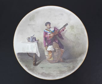 Porcelain Charger with Musician Scene