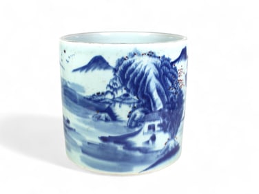 Chinese Blue & White Brush Pot